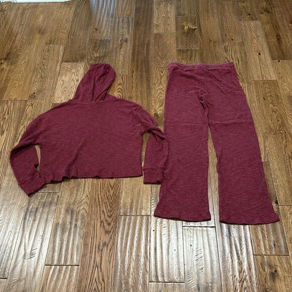Girls Old Navy ribbed lounge set. Maroon. Sz XL - Picture 4 of 4